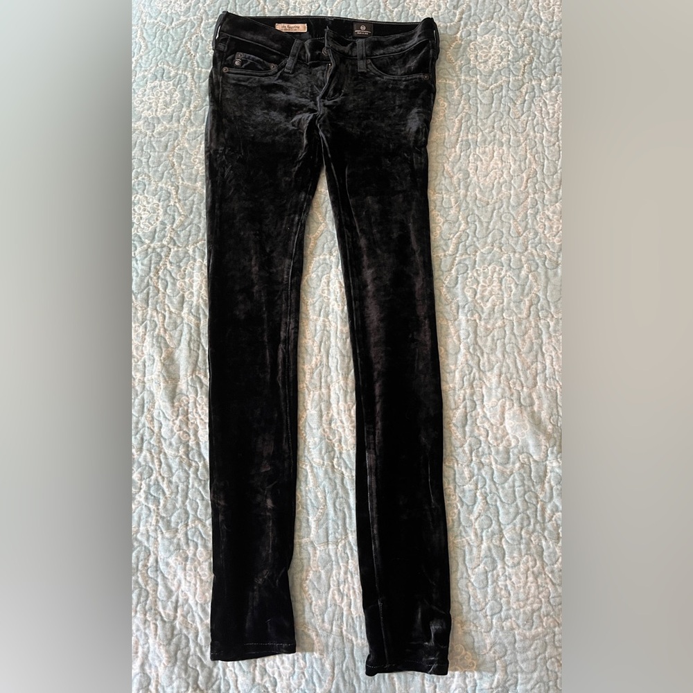 AG Blue Velvet Super Skinny Leggings